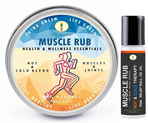 Green Junction Green Junction All Natural Muscle Rub For Muscles & Joint Pain Relief with Roll on Oil (100+10 g)