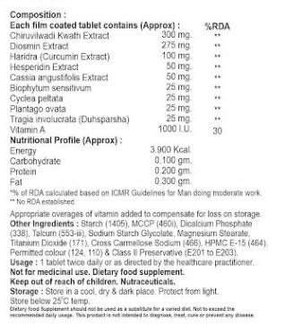 DEKALIFE AYURVEDA VERICO D LIFE TAB, Strip of 10 Tablets, A Unique herbal suppliment with Diosmin and hesperidin for Vascular health.