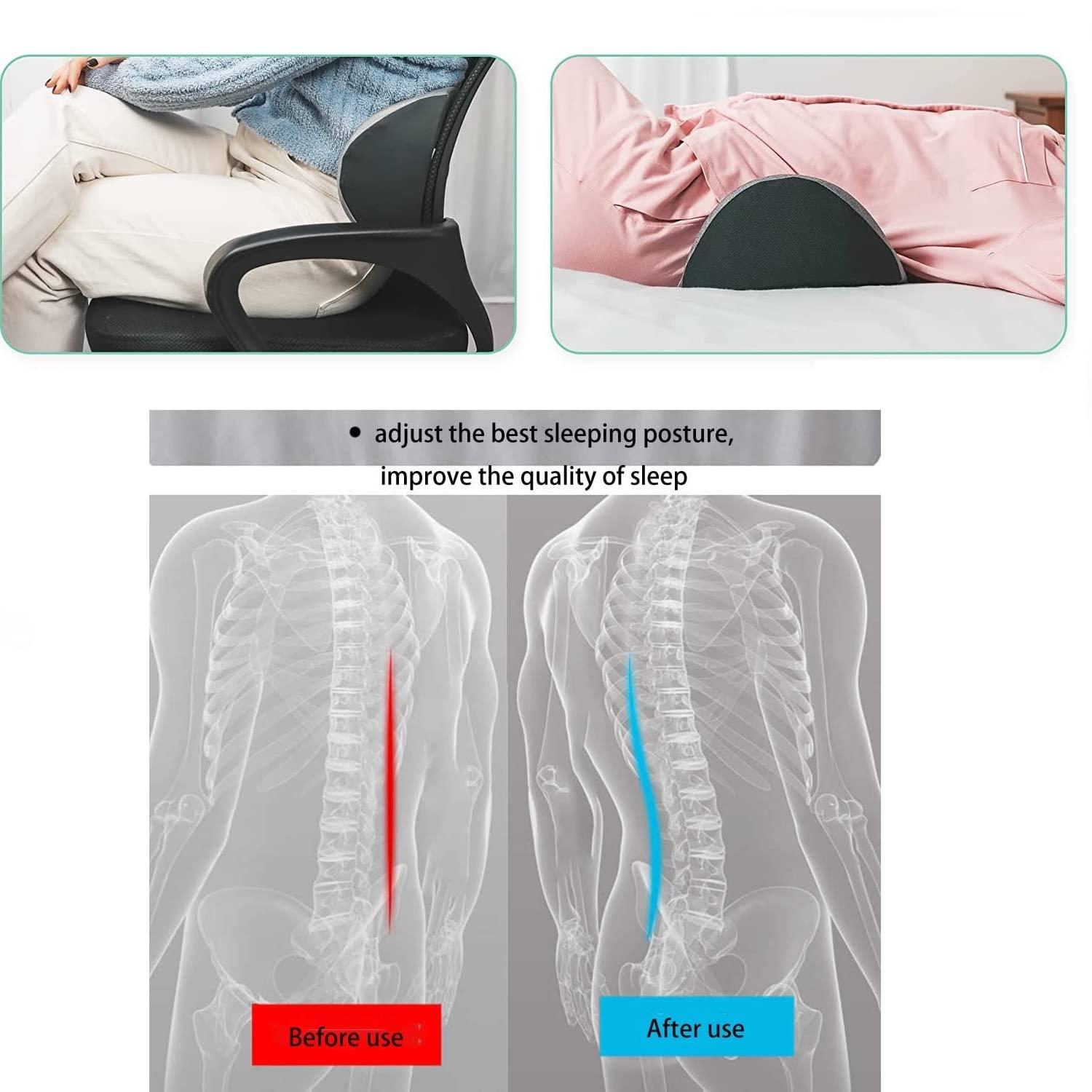 Grin Health Grin Health Lumbar Support Cushion for Bed for Relief From Back, Sciatica, Lumbar Pain, Multifunctional Waist Pillow- Memory Foam Lower Back Support Pillow for Sleeping