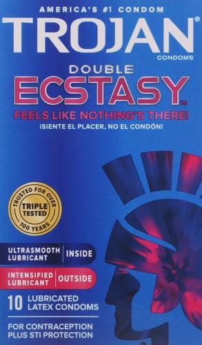 Trojan Trojan Double Ecstasy Lubricated Condoms - 10 Count