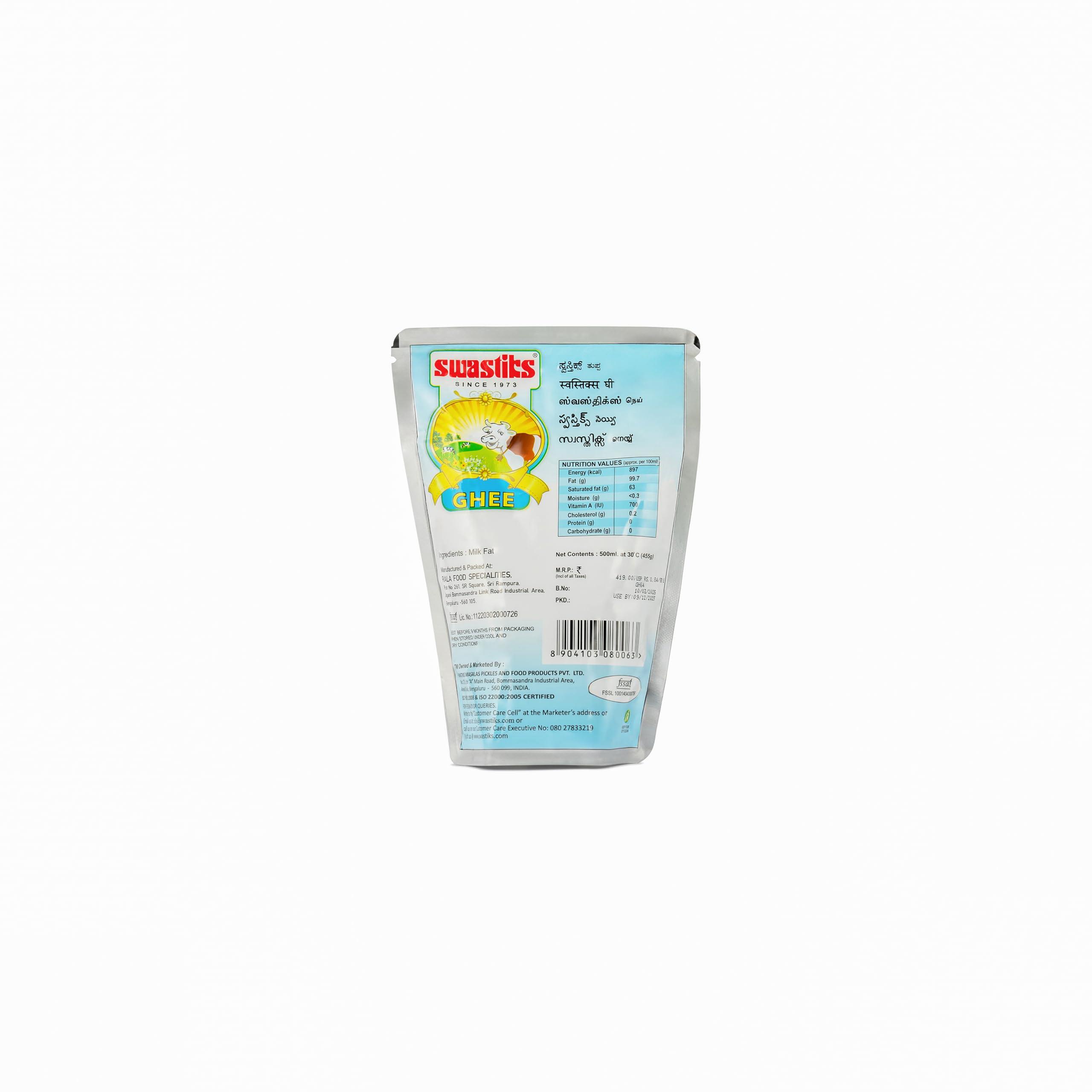 SWASTIKS Swastiks Cow Ghee 500ml Pouch