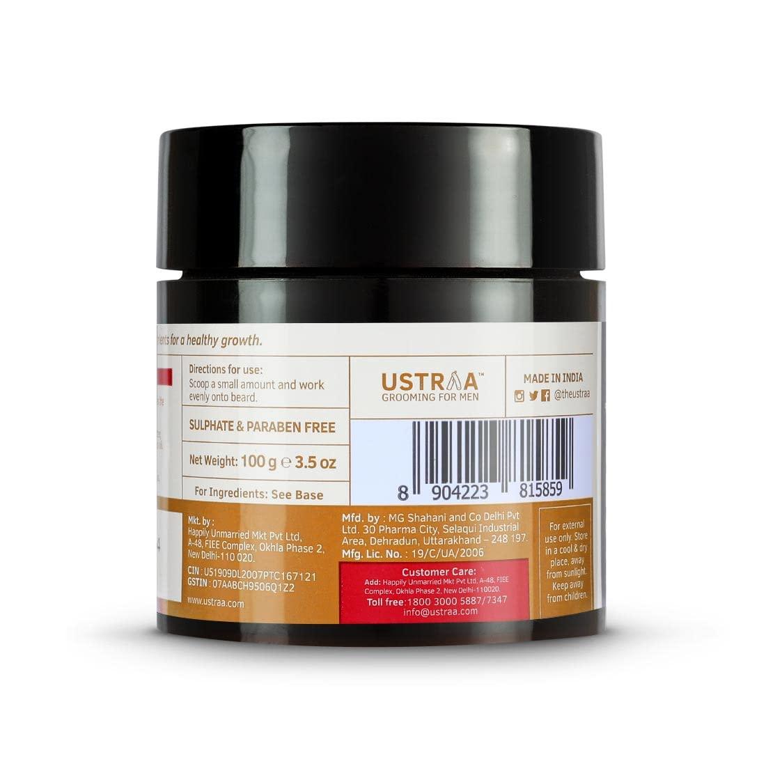 Ustraa Ustraa Beard Growth Oil - 35ml - More Beard Growth, With Redensyl, 8 Natural Oils including Jojoba Oil & Beard Softener Woody - 100g - Softens and nourishes your beard without Sulphates or Parabens