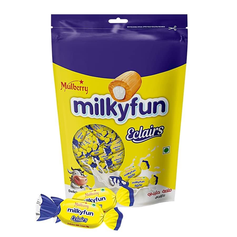 Mulberry Mulberry Toffee Combo | CN Coconut Secret, Milkyfun Eclairs, Chocolaty Eclairs, Coffy Toffy Standy Zipper Pouch Combo Pack | 536g
