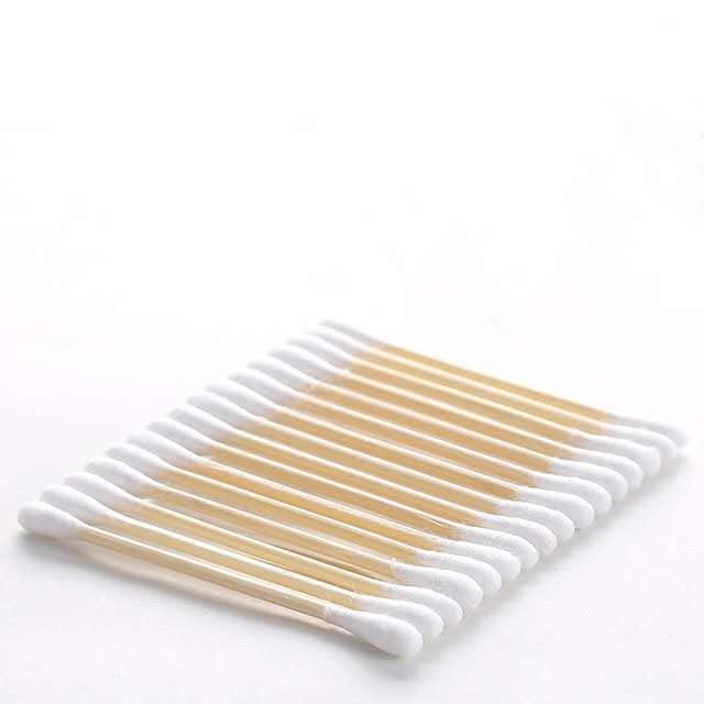 ZQBIEE ZQBIEE® 100 Sticks/Box Bamboo Cotton Swabs/Earbuds 100% Eco-Friendly & Natural Double Tipped Ear Cotton Sticks Ear Cleaning Picks Buds (Pack of 2)