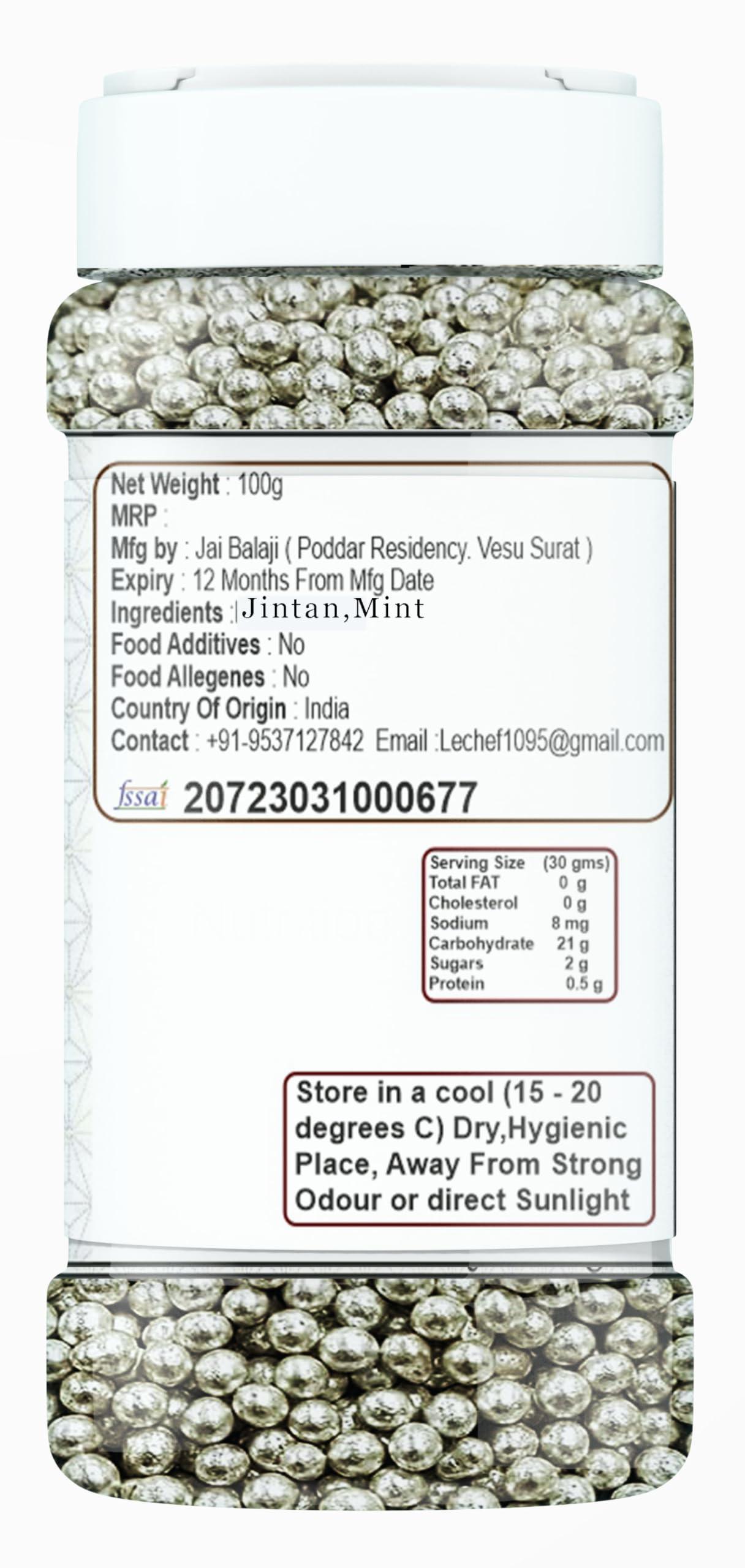 Le Chef Le Chef Premium Silver Coated Jintan | Mouth Freshener |100 gm x 2 | Combo Pack Of 2