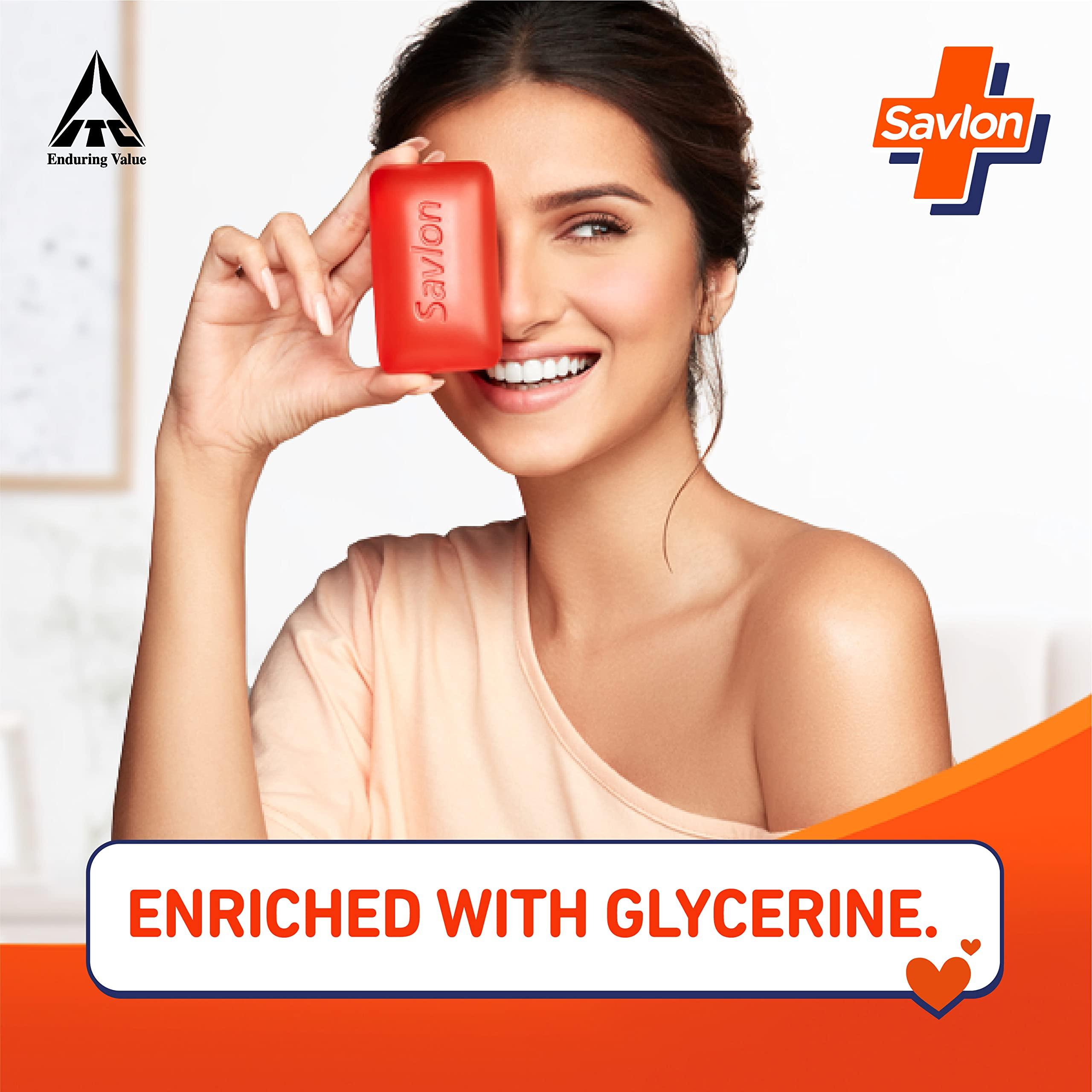 Savlon Savlon Deep Clean Germ Protection Liquid Handwash Refill Pouch, 725ml & Savlon Moisturizing Glycerin soap bar with germ protection, Pack of 5-125g each