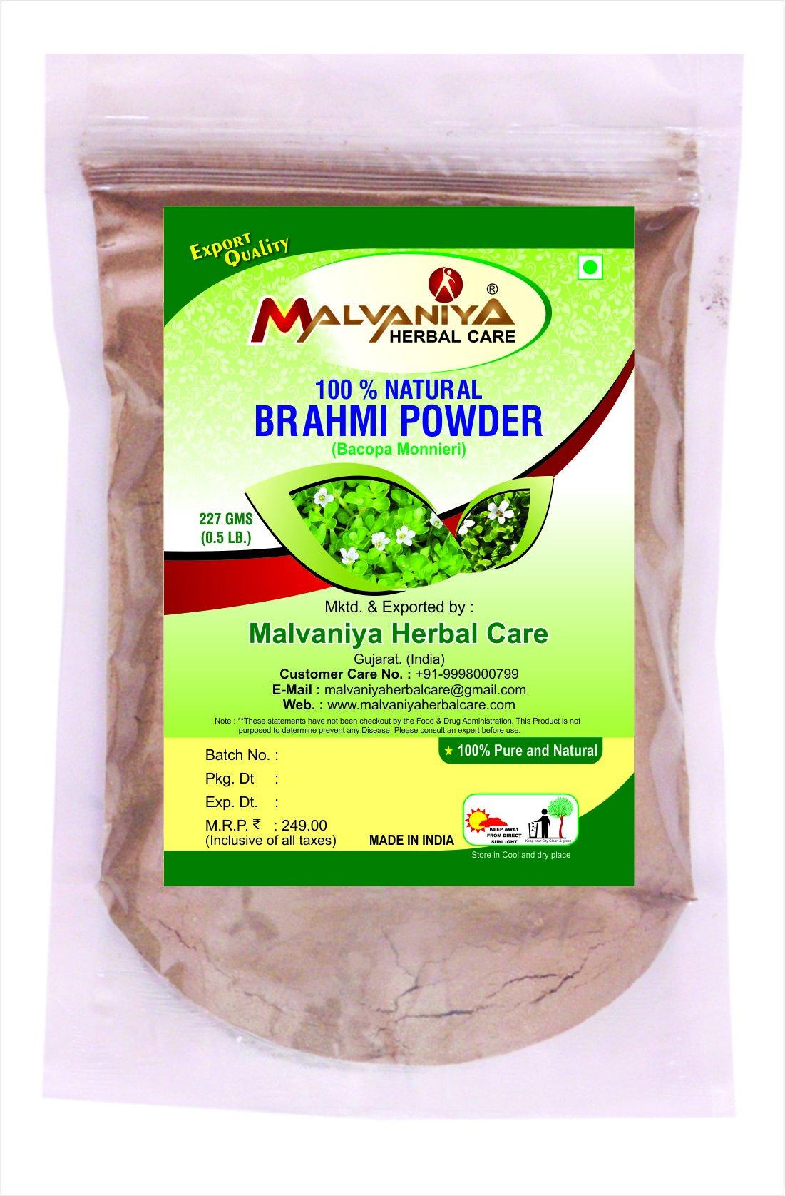 MALVANIYA HERBAL CARE Brahmi Hair Powder | 100% Natural Herbal for Hair Cleanser 227 Grams By Malvaniya Herbal Care