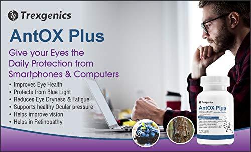 Trexgenics Trexgenics ANTOX PLUS Bilberry 25% 200 mg, Pine bark 90% 200 mg & Vitamin C Advanced Antioxidant complex, Heart, Eyes, Skin, Immunity, Metabolism (60 Vcaps) (1)