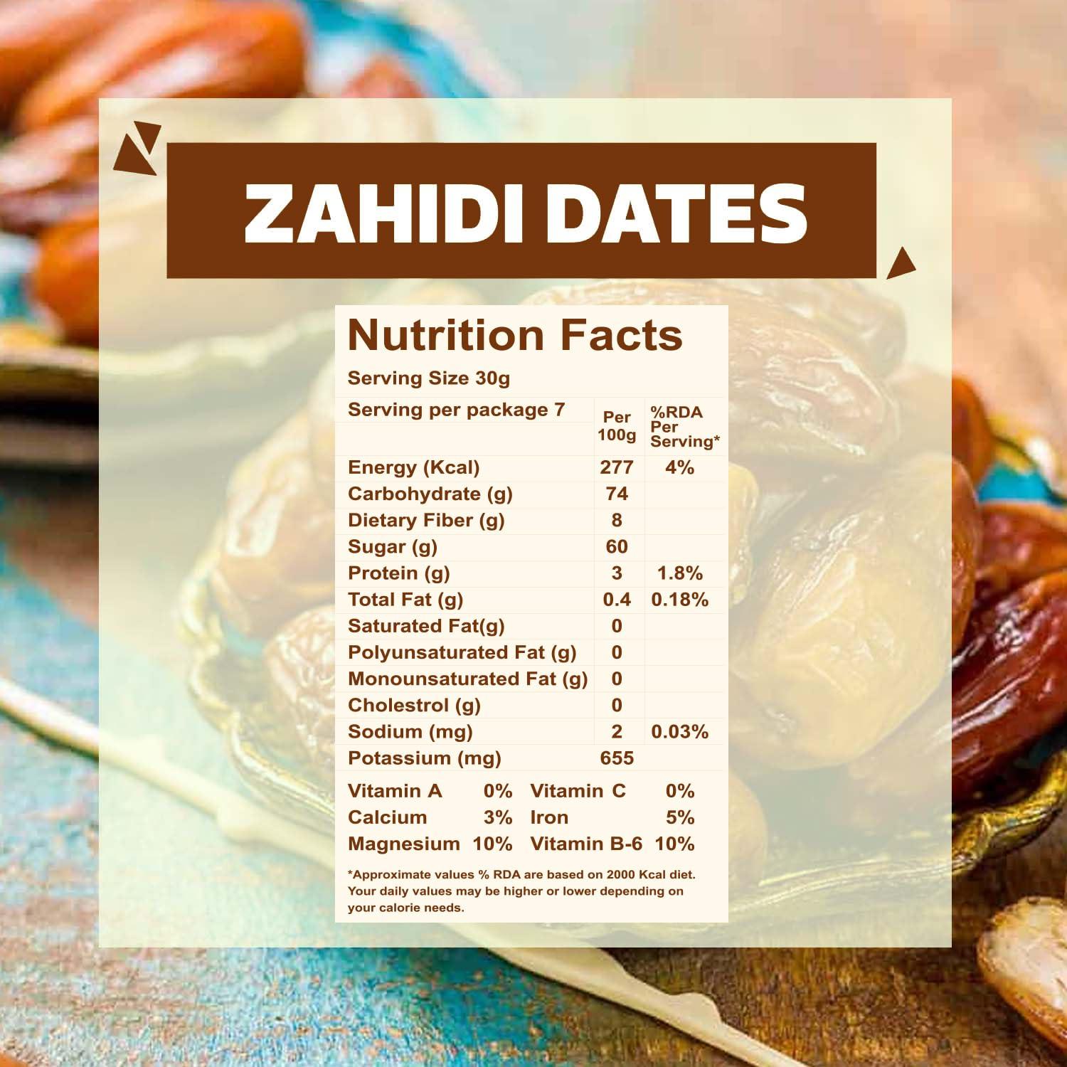 WONDERLAND FOODS (DEVICE) WONDERLAND FOODS Dry Fruits Zahidi Dates 400g Pouch | Healthy & Nutritious Soft Khajoor | Khajur Rich in Iron, Fibre & Vitamins