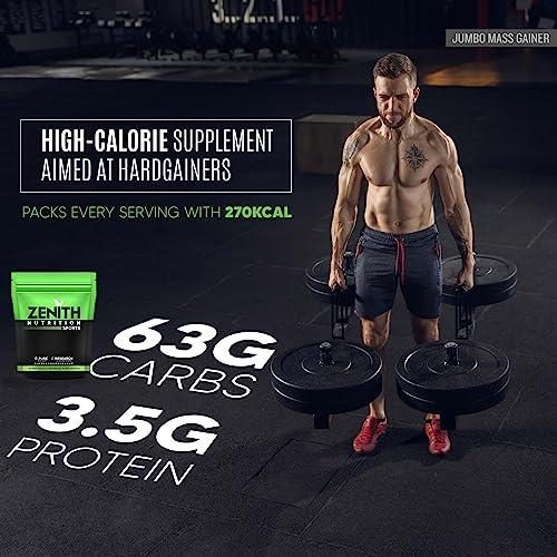 Zenith Nutrition Zenith Sports Jumbo Mass Gainer 1kg | Promotes Muscle Strength | 63g Carbs | 3.5g Protein | Mango Fusion Flavor