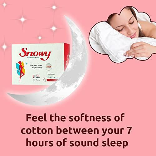 Snowy Snowy Maxi Extra Large Anion Soft Cotton Cover Pads, Large Pads for Heavy Flow, Cotton XXL Sanitary Pads, Anion Strip in Pads, Pack of Two (16 Pads)