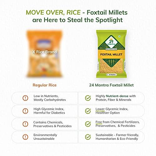 24 Mantra Organic 24 Mantra Organic Unpolished Foxtail Millet, LOW G.I Kangni, Naturally Gluten Free