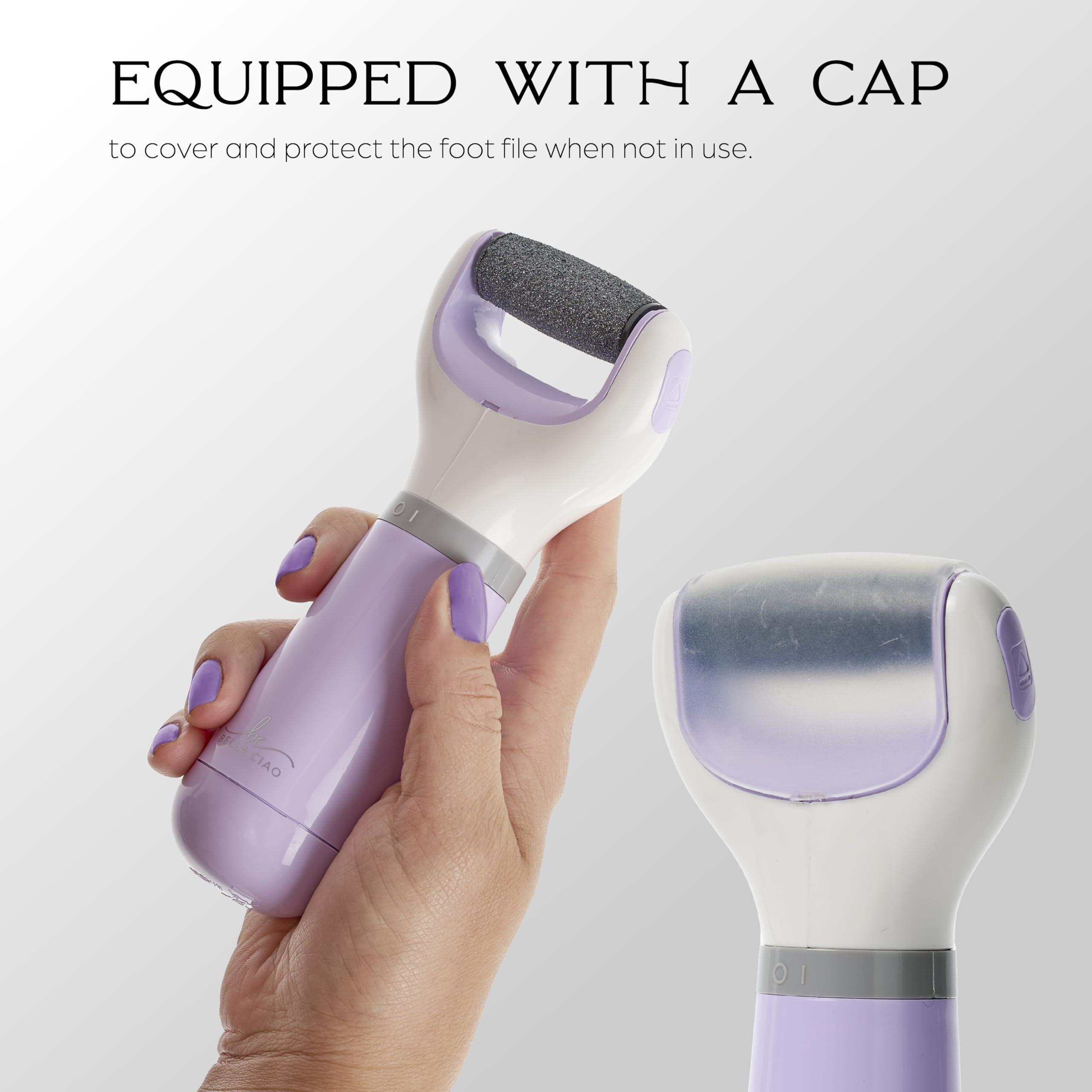 Bella Ciao Bella Ciao Cordless Callus Remover for Feet|Batt Oper 2 Speed Foot Scrubber for Softer Feet|Spinning Pumice Stone for Feet w/LCD Display|Includes an Extra Pumice Head|Foot File, Callous Remover Tool