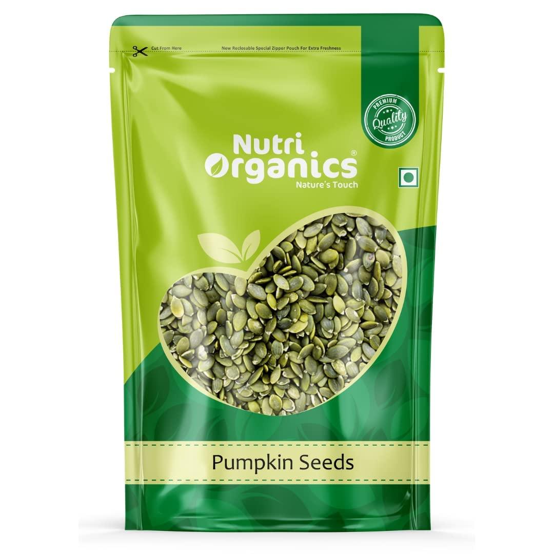 Nutri Organics Nutri Organics Raw & Unroasted Pumpkin Seeds | Immunity Booster and Fiber Rich Superfood | Rich Source of Omega 3 | Highly Nutritious Snack | Rich in Protein, Dietary Fibre, Zinc & Magnesium - 200 G (NO_Pumpkin200)
