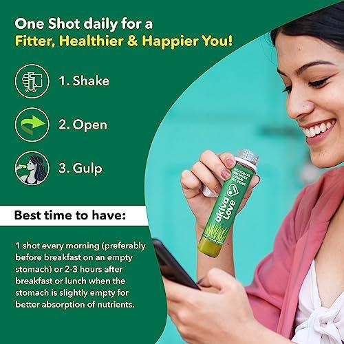 AKIVA LOVE Akiva Love Wheatgrass Lemon Coriander Blood Purification Shots | Feel Fresh with Green Cleanse | Blood Purification & Full Body Detox | Pack of 30 | Natural, Ayurvedic, Ready To Drink | 2oz |