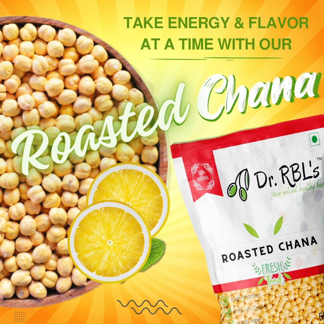 Dr. RBL's Dr. RBL's Roasted Chana (without skin) | Roasted chickpeas/Bhuna Chana | High Protein, Low Fat, Fiber-Rich Snack - Pack of 5 (2.5 KG)