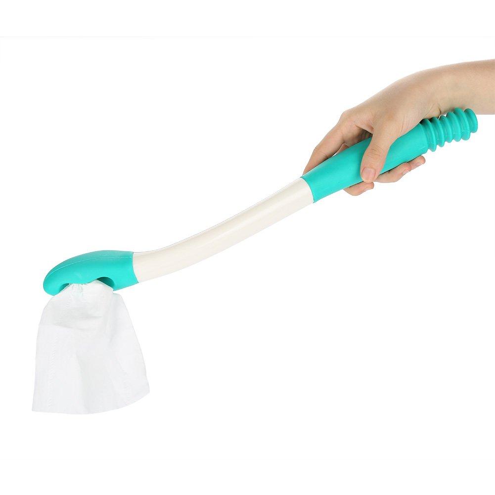 Salmue Bottom Bum Wiper, Long Handle Reach Comfort Bottom Wiper Holder Toilet Paper Tissue Grip Self Wipe Aid Helper for Self-Wipe Hygiene More Easy