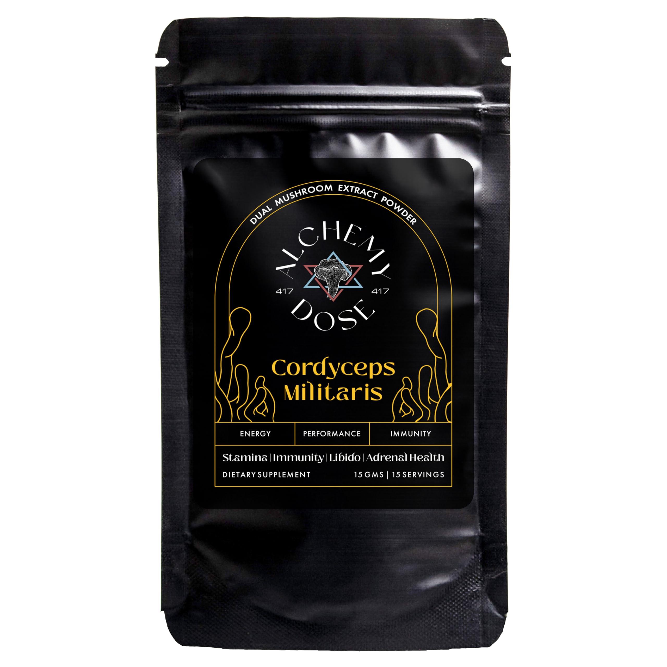 417 Alchemy Dose Cordyceps Militaris Extract Powder-Premium 100% Pure Mushroom Supplement Packaging Type: Dose Bag, Size: 15 Servings