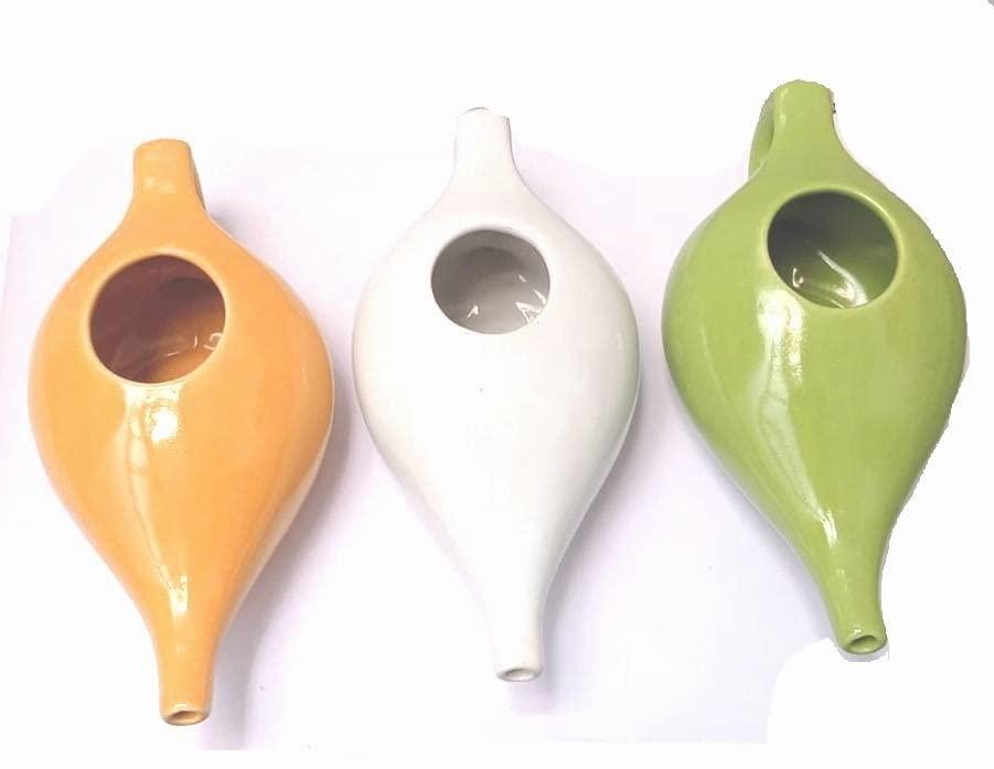 WITSOUL Jal Neti Pot for Sinus Congestion and Nasal Cleansing Nasal Cleansing Non-Corrosive Unbreakable Hygienic Smooth Nose Tip Snugly Fits Any Nostril with Cleaning Brush (stainless steel (silver))