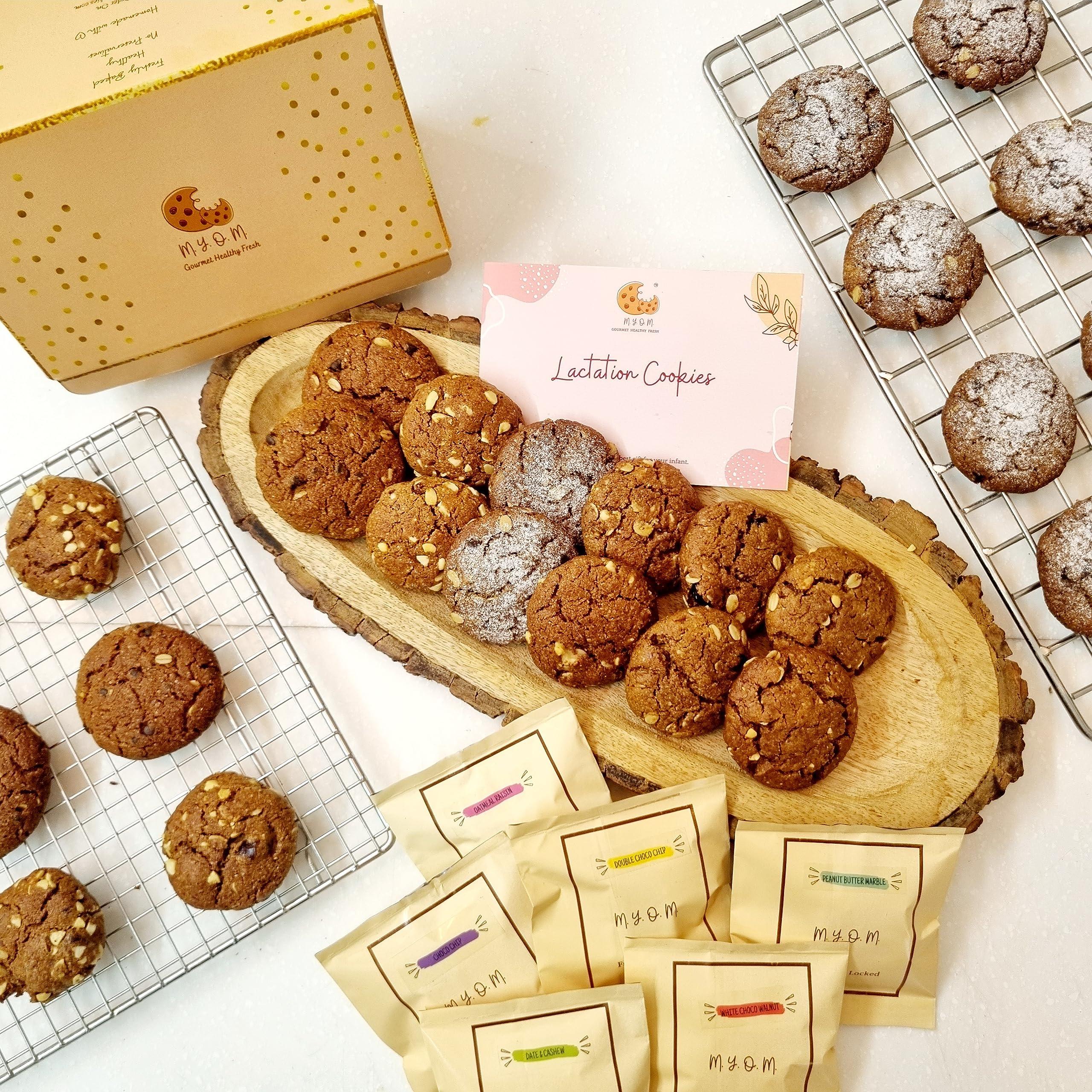 Rushi Super Foods MYOM Lactation Cookies | Freshly Baked | Increase breastmilk supply Quickly | 12 pieces (35gm x 12) (420gms) | No preservatives | Gluten Free | Best gift for new moms