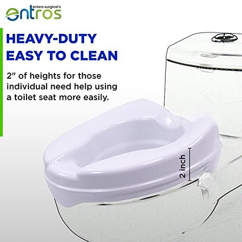 entros Entros 2-inches Without Lid Toilet Commode Seat Raiser Elevator Extension 7060C | Fits In Egg Shaped Commodes Only | Handicap, Knee Patients, Old Senior Citizen | Easy To Install