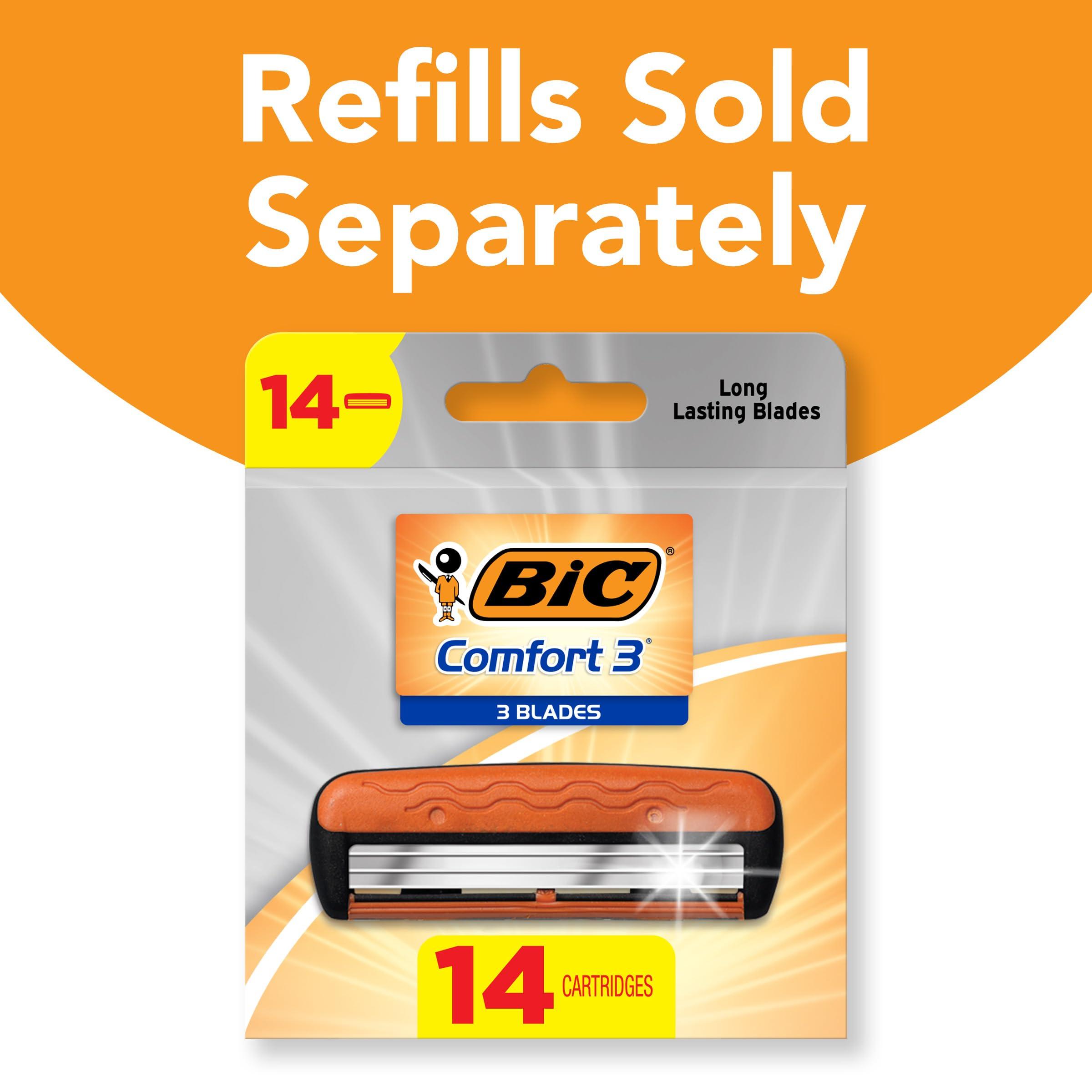 BIC BIC Hybrid Comfort 3 Disposable/System Shaver, Men, 6-Count