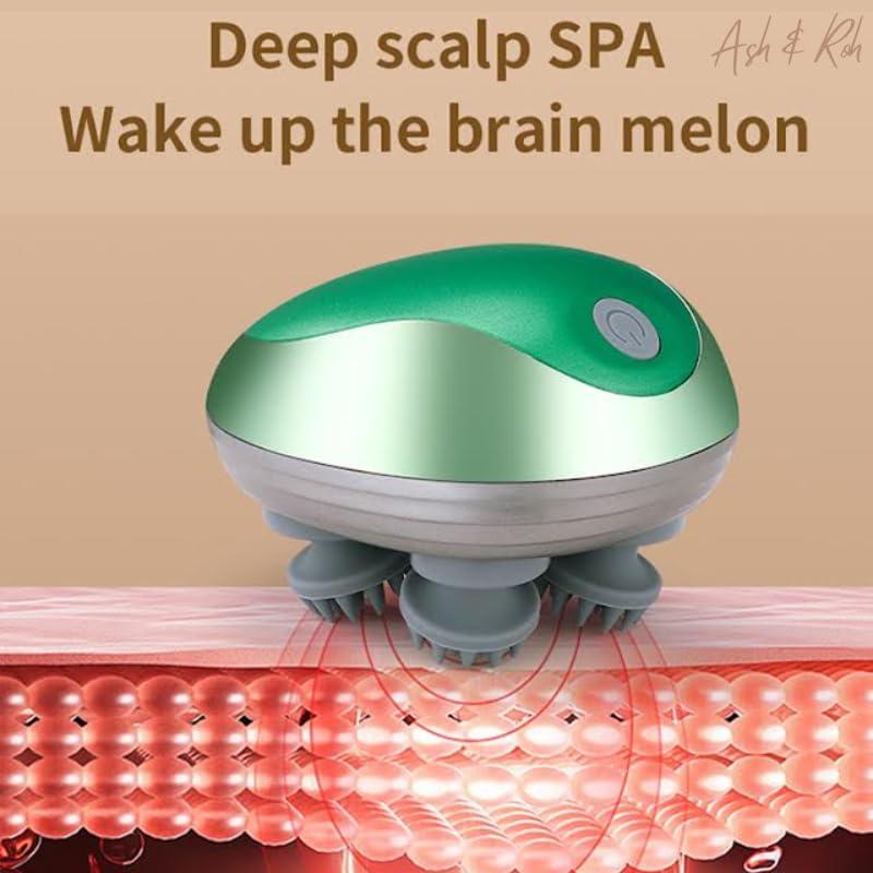 Ash & Roh Ash & Roh Electric Scalp Massager,Massager for Cat with 4 Massage Claws,Waterproof Portable Head Massager,Hair Growth Waterproof Body Massager for Pet Head Massage (green gold head massager)