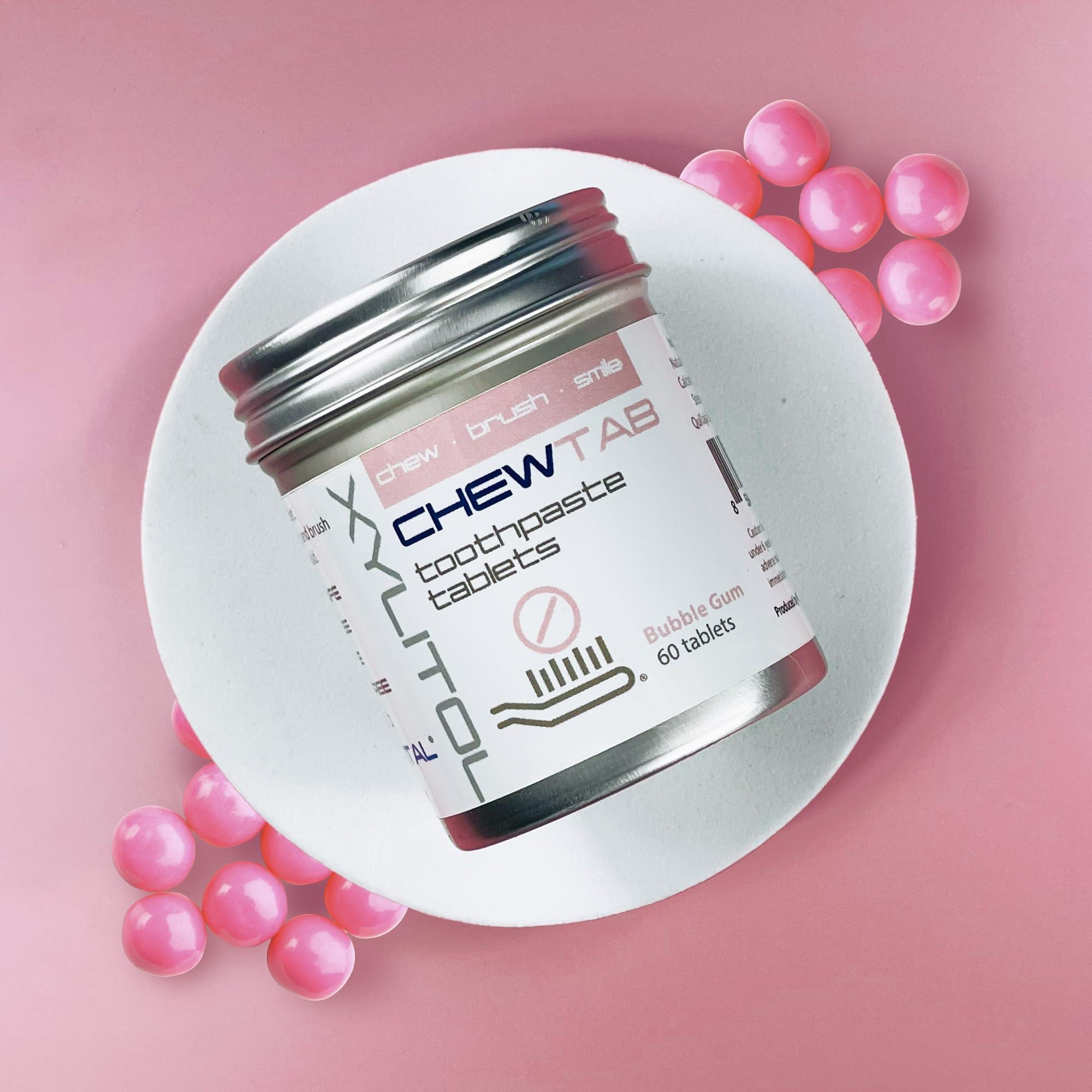 WELdental WELdental Toothpaste Tablets, CHEWTAB with Xylitol, Zero Waste Packaging, Eco Friendly by WELDENTAL (Bubble Gum, 60 Tabs)