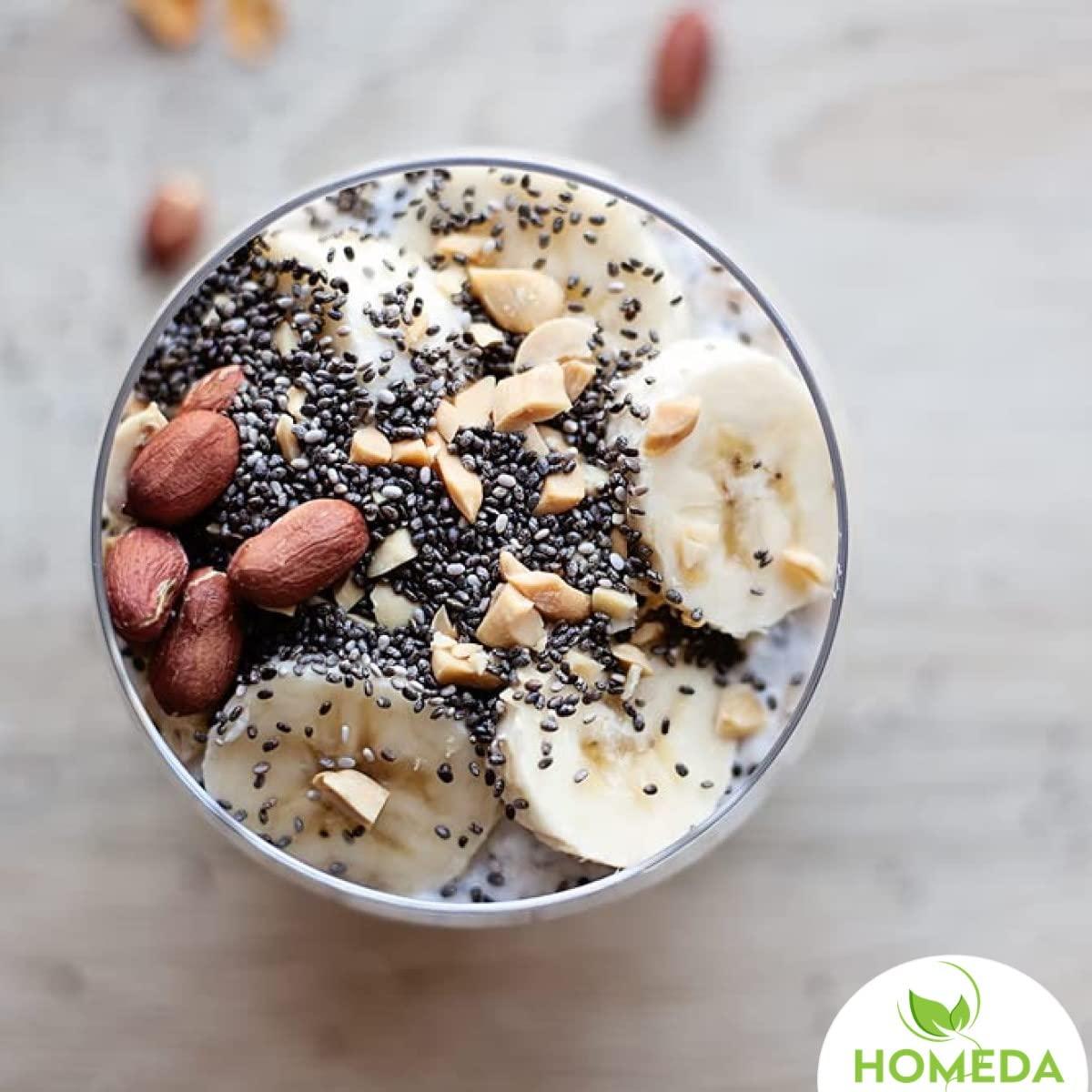 Homeda Homeda Organic Chia Seeds (1 Kg / 1000g) Premium, Raw, Unroasted, Diet Snacks | Chiya, Sia, Cheea