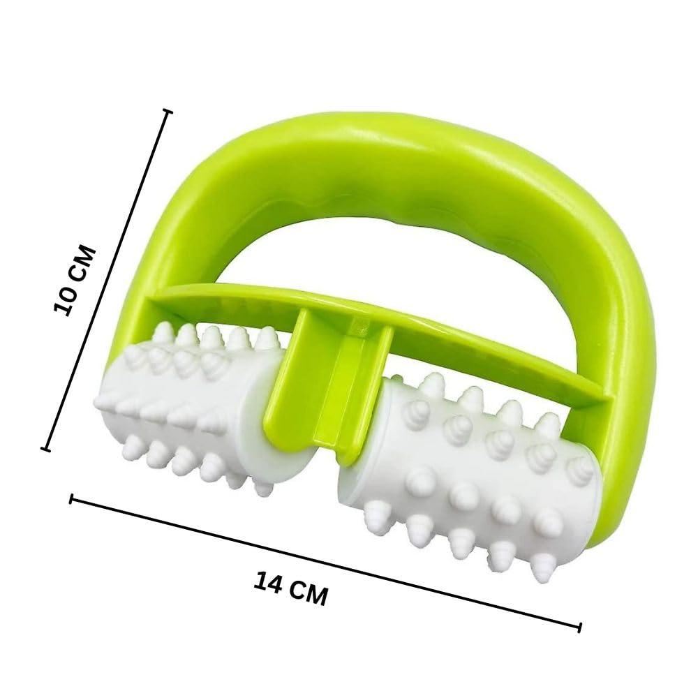 NavaFresh Basics SHOPYTRAP Manual Round Handle Plastic Massage Roller With 2 Rolls for Muscle Pain and Recovery from Injuries. Roller for Legs, Arms, Back and other Muscular Areas to Release Tension.