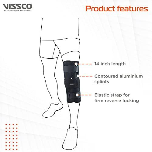 Vissco Vissco Knee Brace - Short 14" Brace (Firm Support), Knee Support for Osteoarthritis of knee joint, Pain Relief, Knee Stabilizer, Joint Injury, Knee Immobilizer - XL (Black)