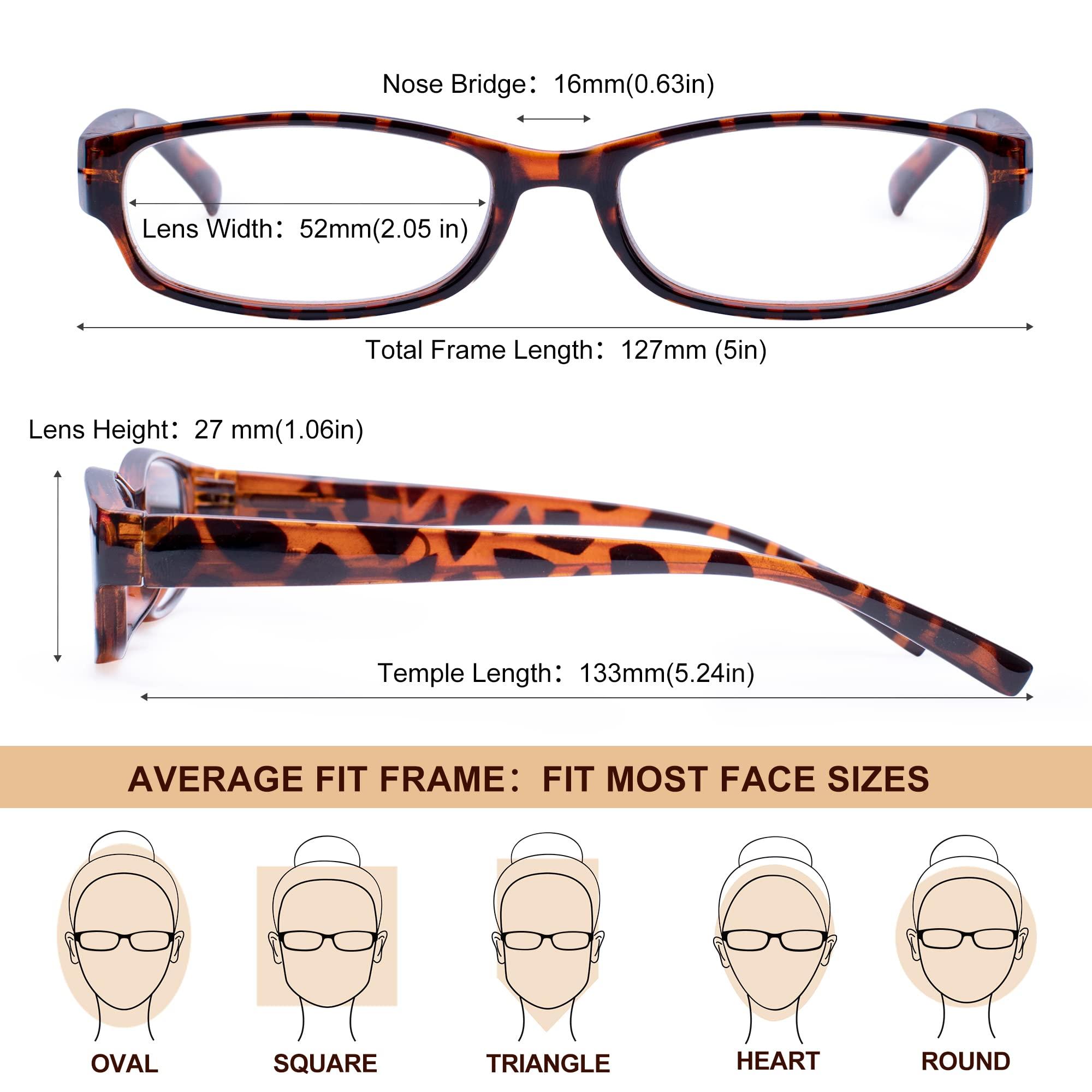 EYEGUARD EYEGUARD Readers 4 Pack of Thin and Elegant Womens Reading Glasses with Beautiful Patterns for Ladies 1.50
