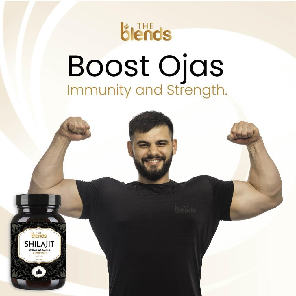 The blends The Blends Shilajit Capsule 500 MG with Ashwagandha and Safed Musli, For Men & Women Pack of 1 (60 Capsule)
