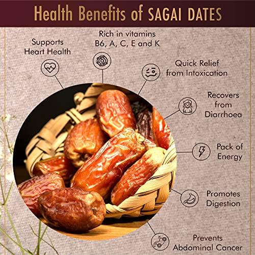 Occasions Occasions Sweet & Delicious Regular Sagai Dates - 500g, Sagai Dates, Original Sagai Dates, Dried Dates |Rich in Iron | Healthy Food | Saudi Arabian Dates