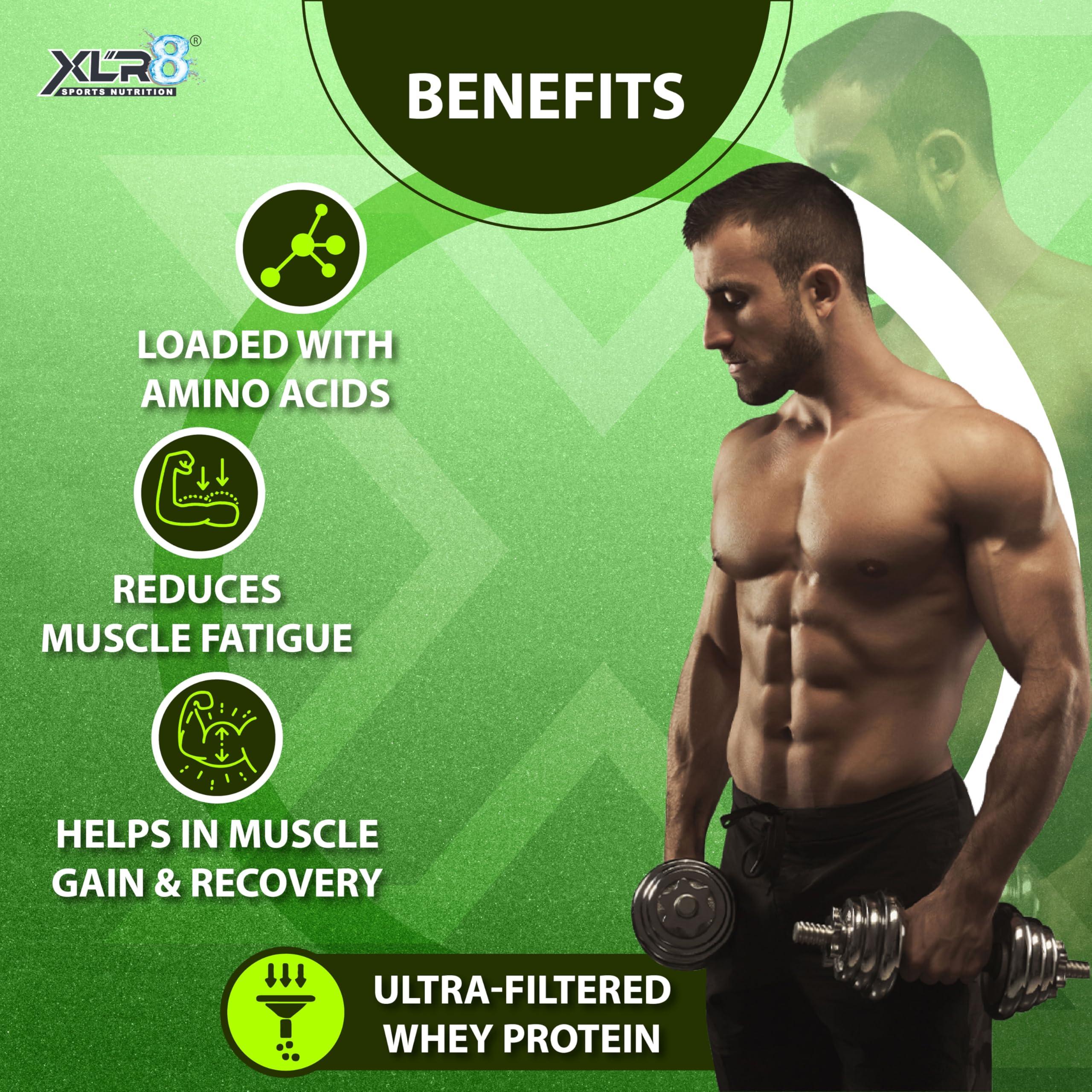 XLR8 XLR8 Whey Protein Powder with 24 g Protein Content & 5.4 g BCAA (907 g, Chocolate)