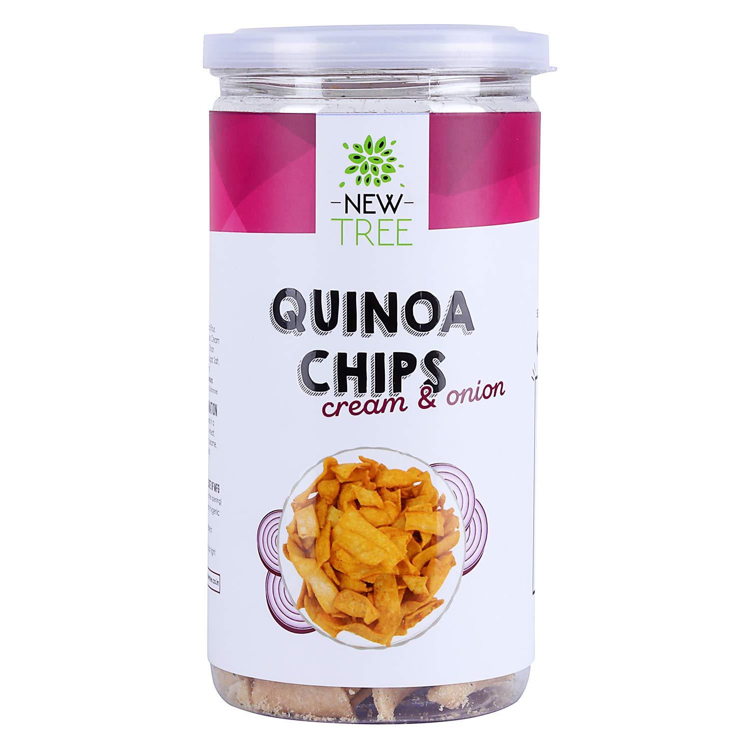 New Tree New Tree Quinoa Chips Cream & Onion 225gms, Gluten Free Snacks