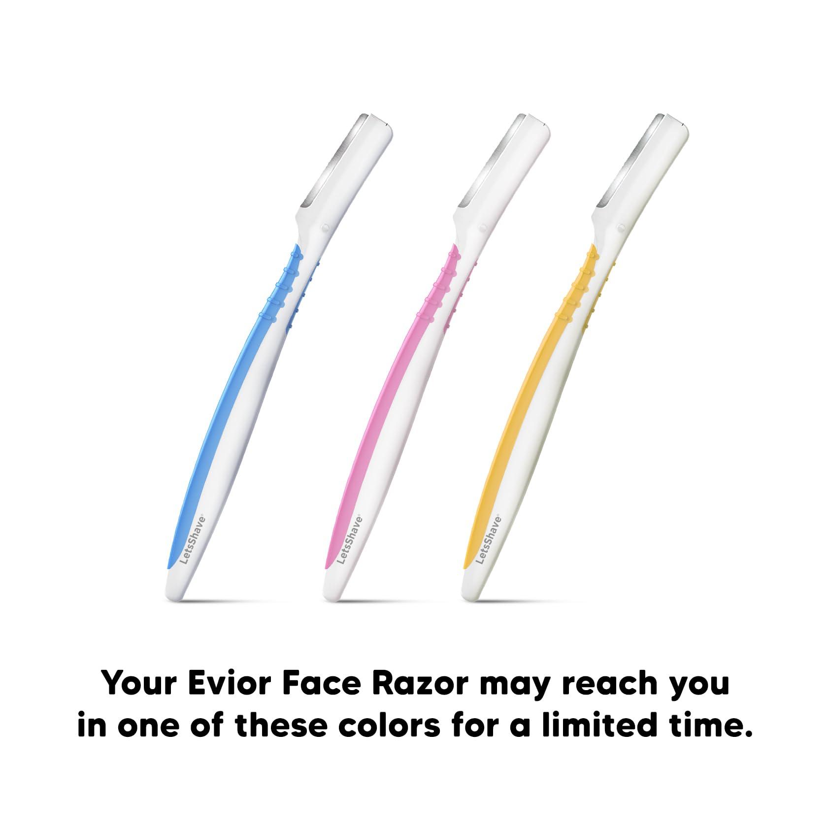LetsShave LetsShave Evior Face & Eyebrow Razor For Women - Pack of 6 + Free Transparent Shave Gel 15ml | Skin-Safe Hair Removal Razors | For Eyebrows, Upper Lip, Forehead, Peach Fuzz | 300 Days of Dermaplaning