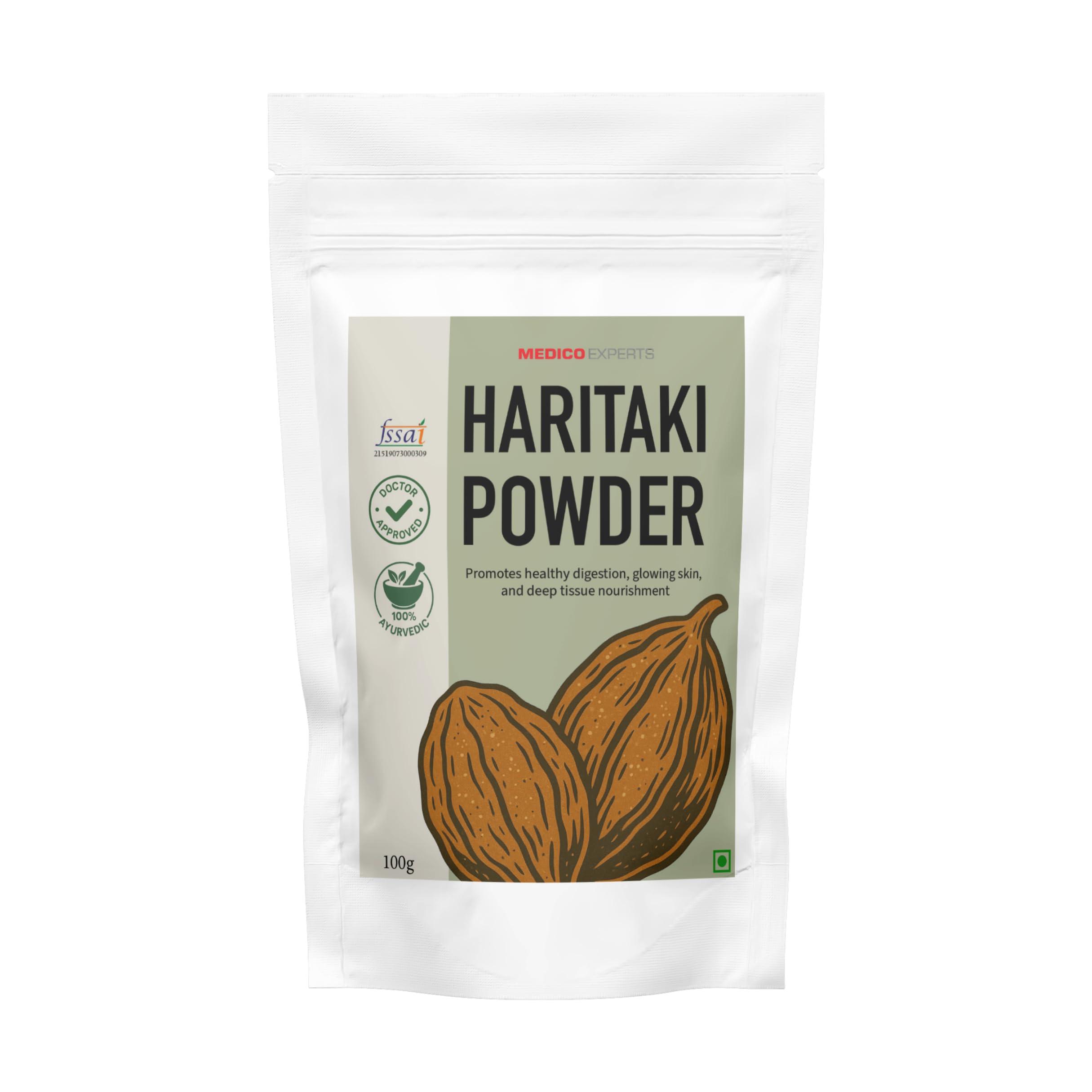 MedicoExperts MedicoExperts Harad Powder - 100gms - Haritaki Powder, Inknut Powder for Dark Circles, Face, Skin & Healthy Digestion - Harde Powder, Kadukkai Powder Organic, Haritaki Churna