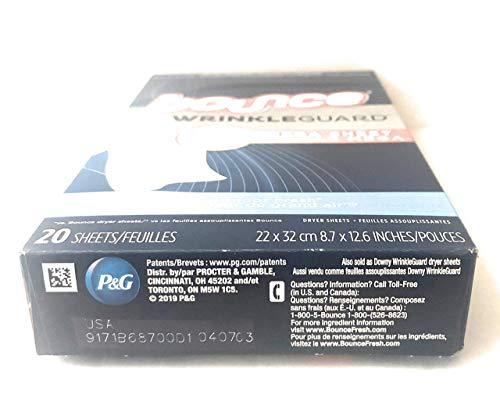 Bounce Bounce Wrinkle Guard Dryer Sheets - Outdoor Fresh - Mega Sheet - 20 Count Sheets Per Box - One (1) Box