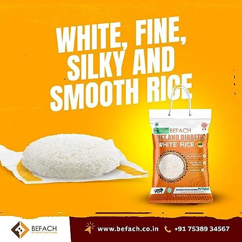 Befach 4x Befach Fortified Low GI Rice | Free of Pesticides, Non GMO, Certified Low GI & Low Sugar White Rice Perfect for Diet & Diabetic Patients | 4.5 kg (Pack of 3)
