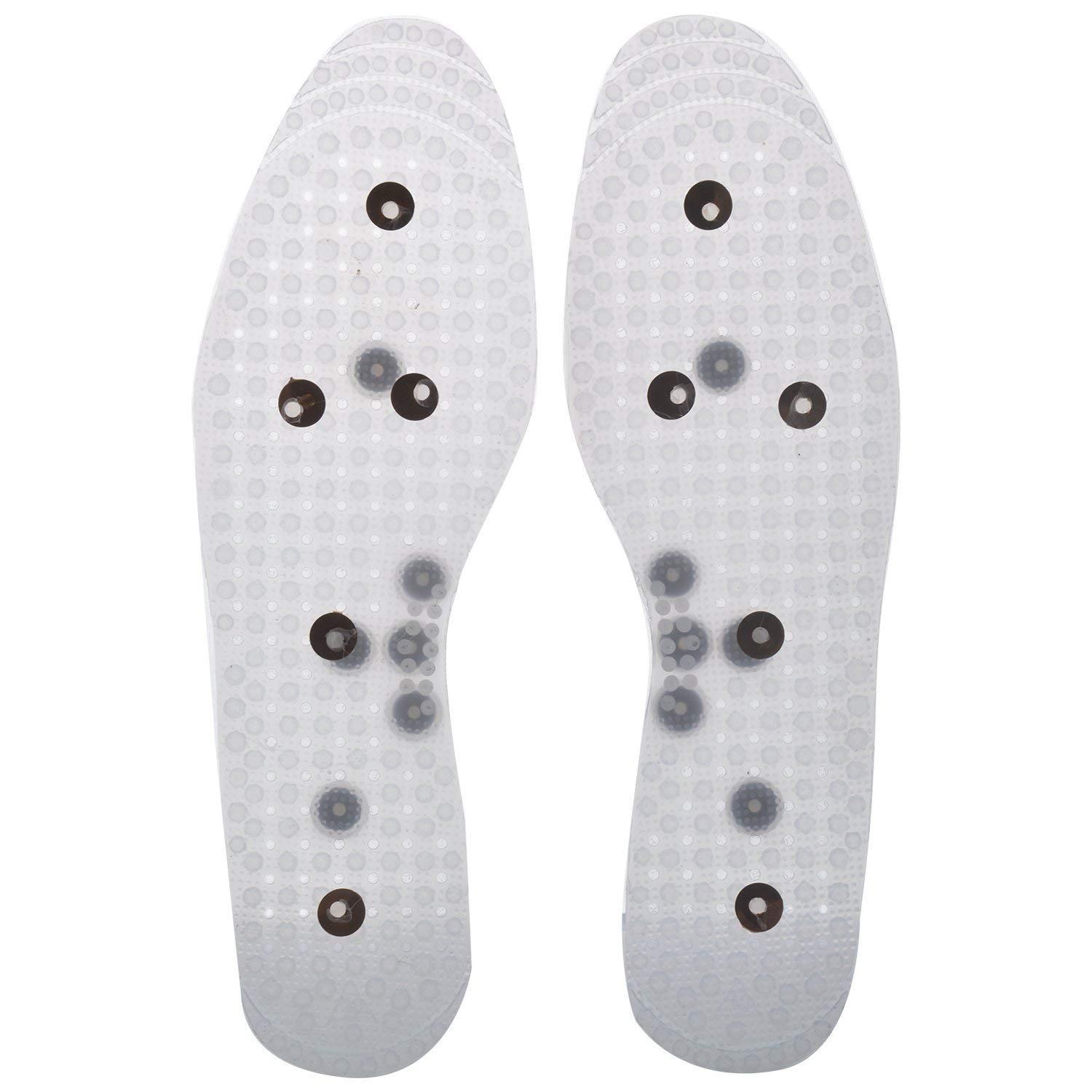 Cure18 Cure18 Magnets Acupressure Health Care Product ACM Magnetic Shoe Sole (Free Size, White)