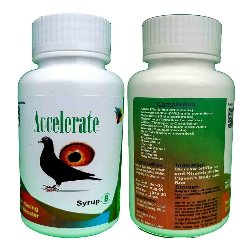 Generic Accelerate Pigeon Flying Speed Booster || Pigeon Medicine || Kabootar Medicine || Pigeon Flying Speed Stamina Booster (100.ML)