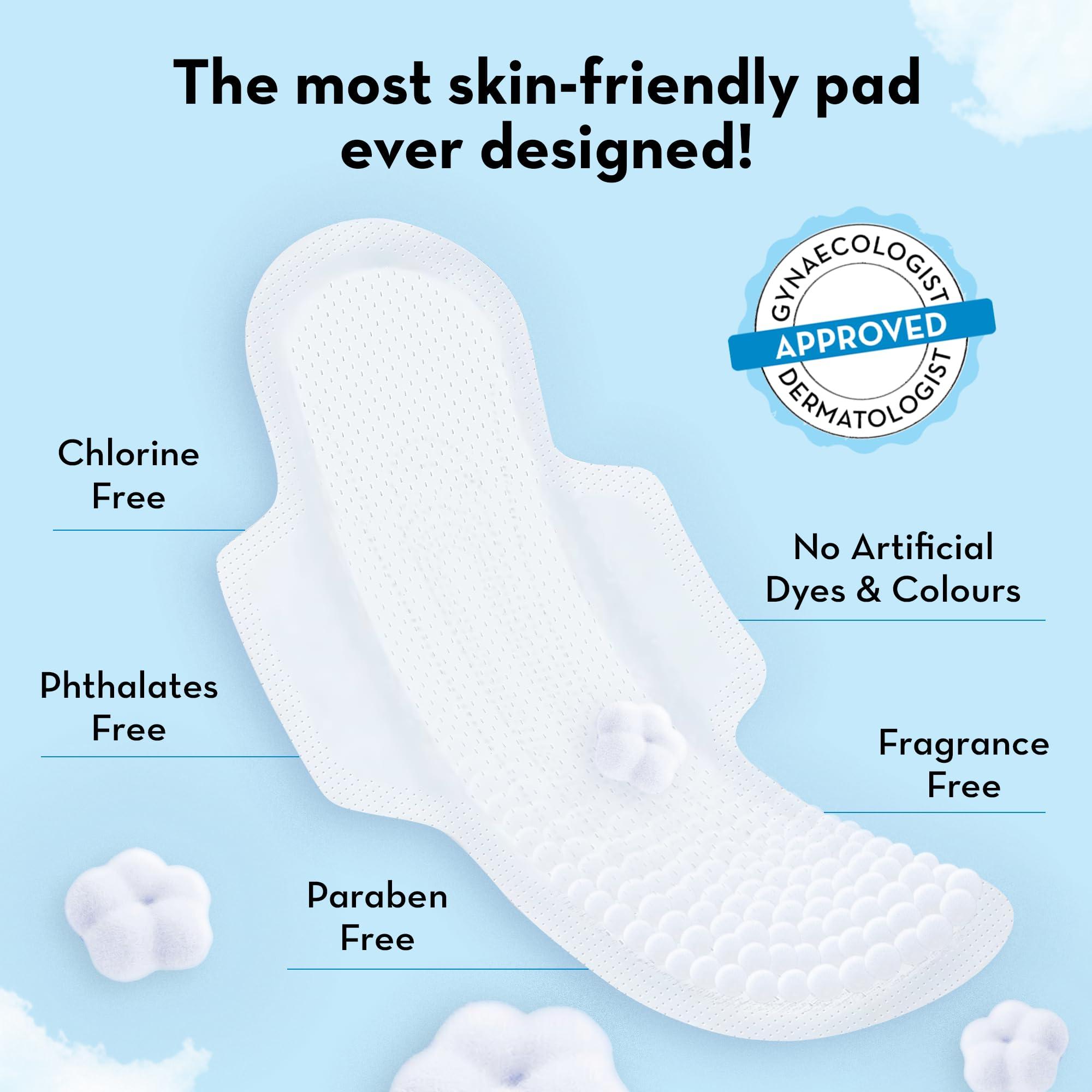 PLUSH Plush Ultra-Thin Sanitary Pads for Women, 12 XL Pcs- Pack of 2 | For Medium Flow | 2 Free Panty Liners | 100% Rash-Free | Pure U.S. Cotton Pads | Affordable Sanitary Pads