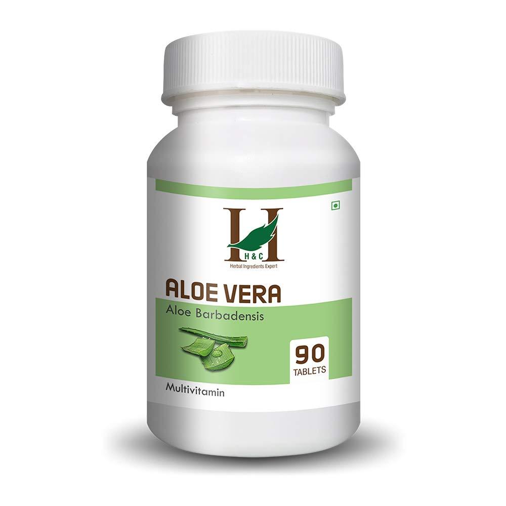 H&C HERBAL INGREDIENTS EXPERT H&C Herbal Ingredients Expert Aloe vera Tablets - 350 mg - Pack 90 Tablets - For All Wellness And Rejuvenation