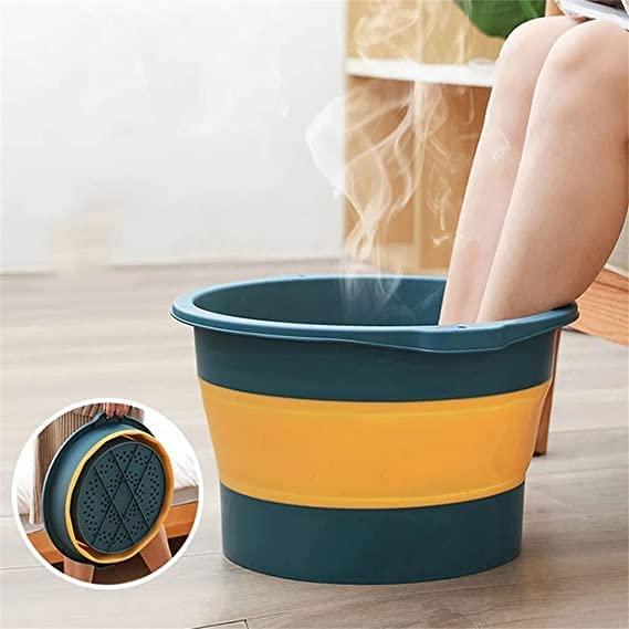 Clefairy Clefairy Foldable Footbath Pail Massage Soak Bucket Household Easy Storage Basin/Folding Foot Bath Spa Massage/Basin Foot Bucket/Large Foot Soaking Tub for Soaking Foot,Toe Nails, and Ankles,Pedicure