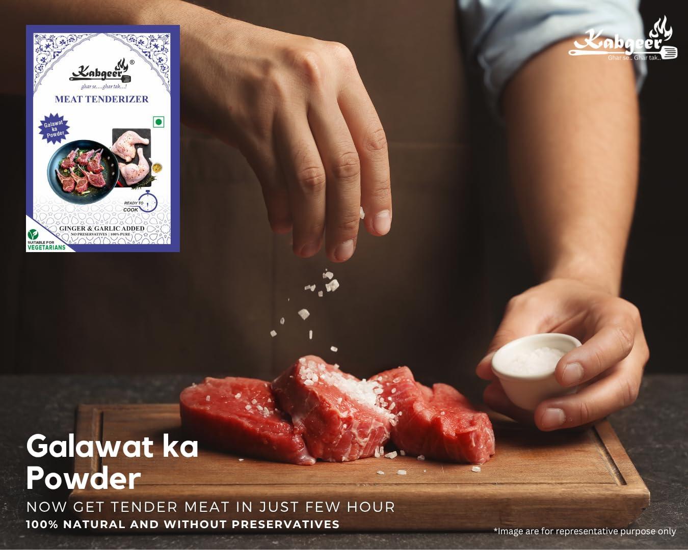 Kabgeer Kabgeer Mutton Tenderizer Powder | Speciality Powder | Raw Papaya | Kachri | Galawat ka Powder | No Added Preservatives | No Flavour - 50 gram Pack