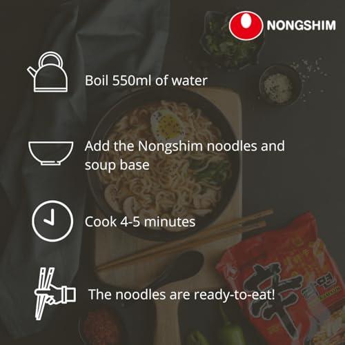 Nongshim Nongshim Kimchi Ramyun Noodle Soup, 120 g, Orange & Black, Medium, (7681)