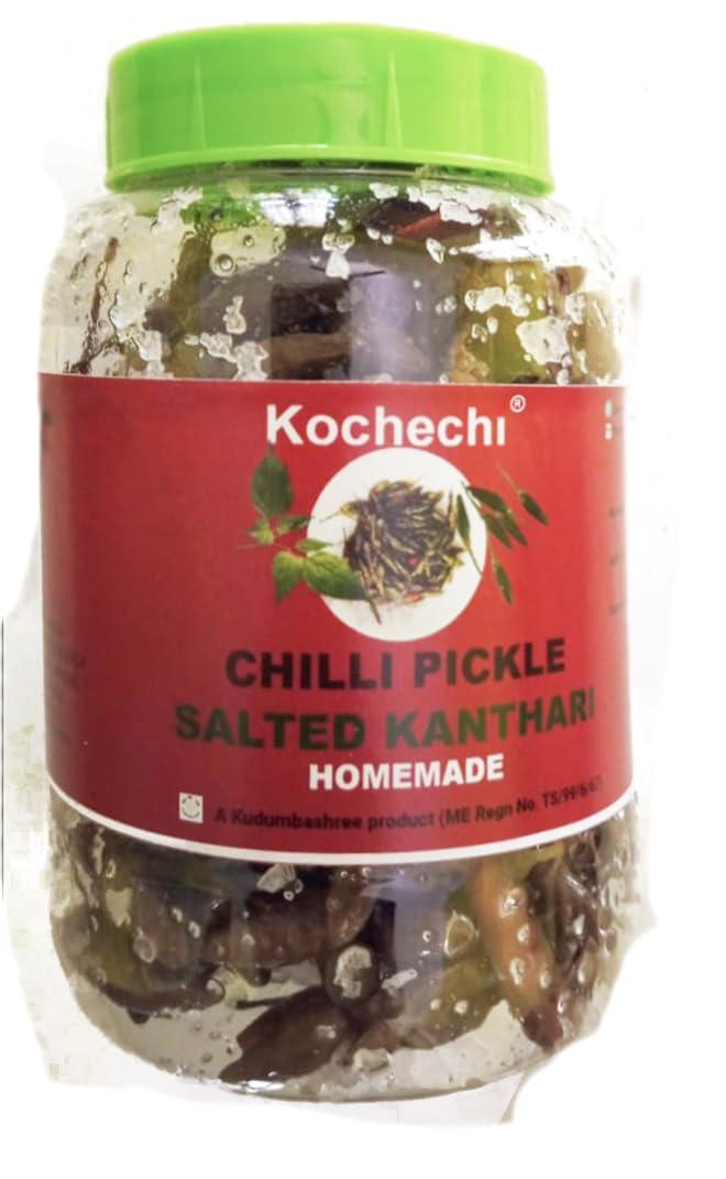 Kochechi Birds Eye Chilli Pickle Kanthari Mulaku Uppilittathu Salted Jeerige Menasu Thai Chilli Kerala Green Chilli Pickle (green, 200g)