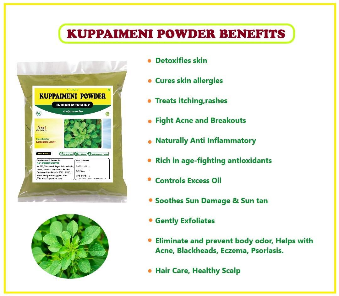 3V PRODUCTS 3V PRODUCTS Kuppaimeni Powder 50g | Indian Mercury | Indian Nettle | Acalypha Indica for Skin | Face | Edible Health Benefits