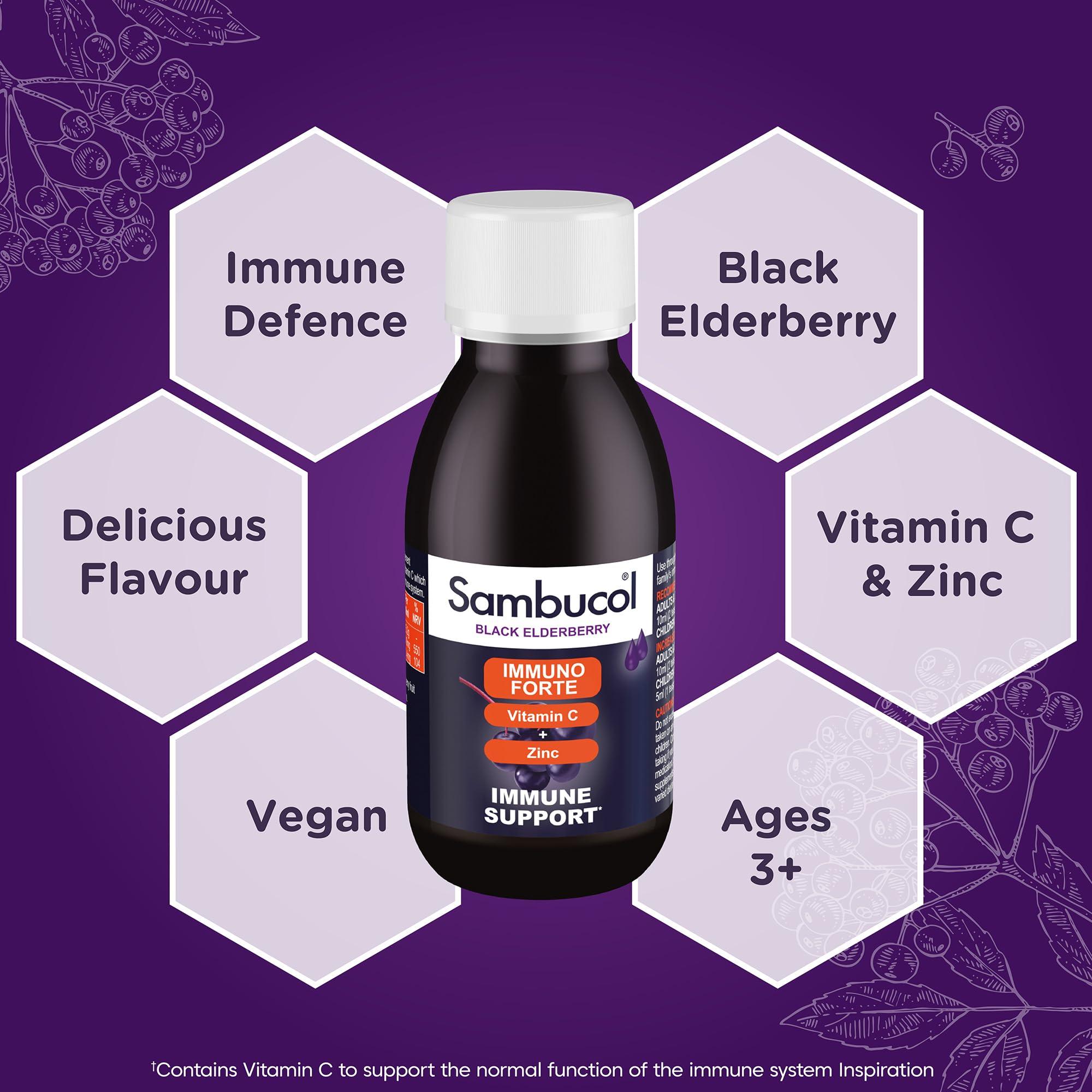 Sambucol Sambucol 120ml Immuno Forte Liquid by SAMBUCOL Black Elderberry Liqu